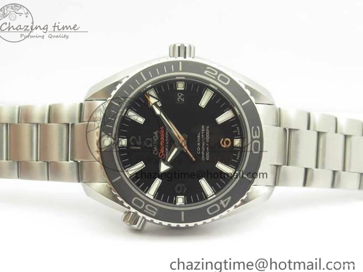 0423 Sleek Planet Ocean Professional Ceramic Bezel 42mm 1:1 MK Best Edition Silver Markers On SS Bracelet A 8085